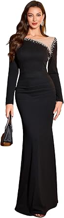 Womens Sexy Sparkly Sequin Bodycon Dress Slit Ball Gown Elegant Maxi Formal Party Evening Dress