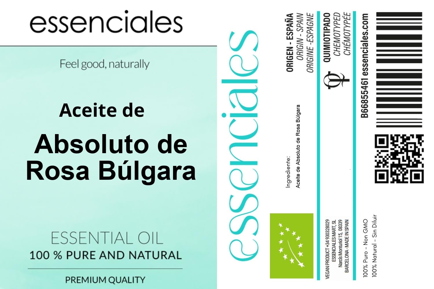 ESSENCIALES Olio Essenziale di Rosa bulgara 5 ml - 100% Puro e Naturale - Aroma naturale e caratteristico per Diffusore e Aromaterapia