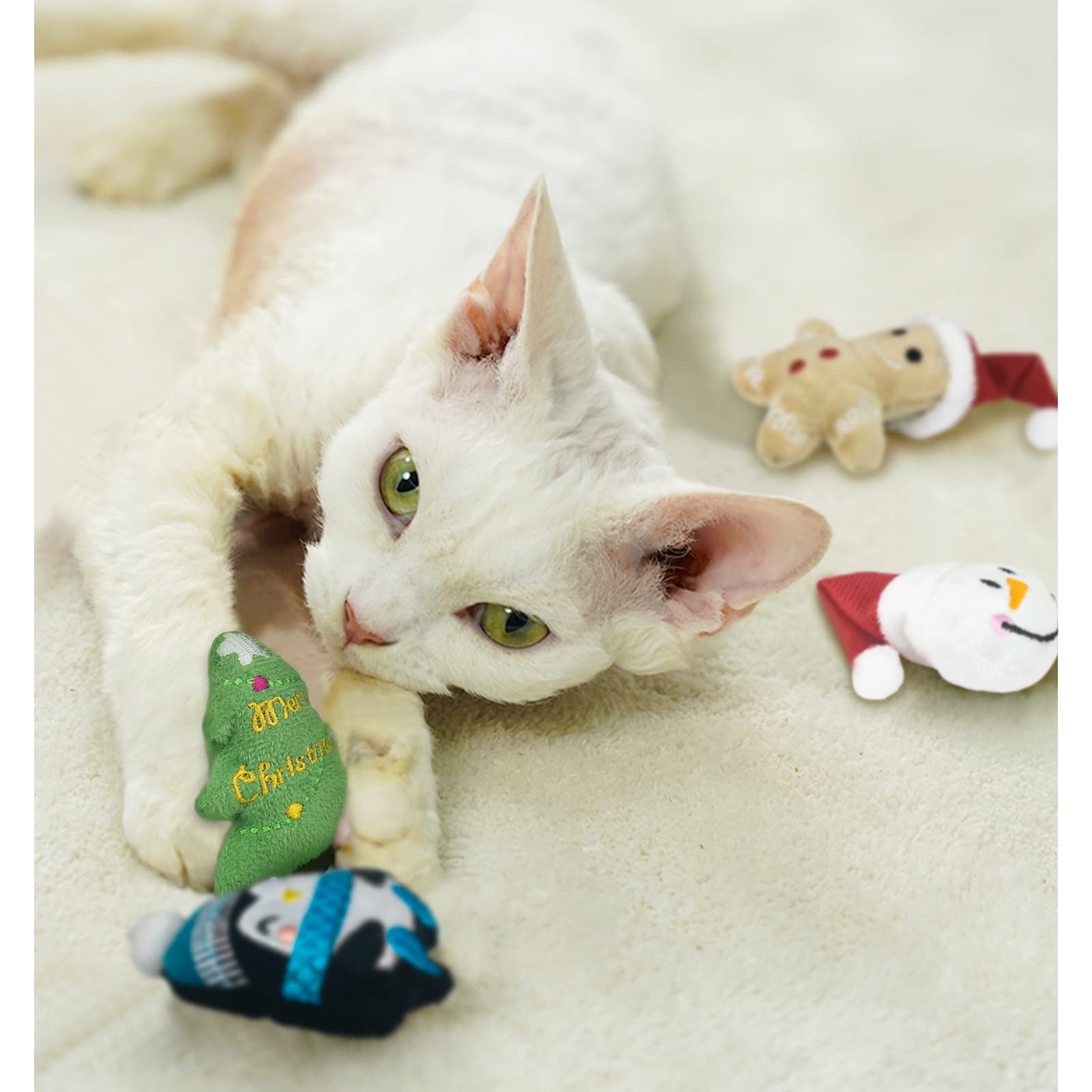 Andiker 4 PCS Christmas Catnip Toys, Kitten Chew Toys Indoor Interactive Teething Toys - Image 4