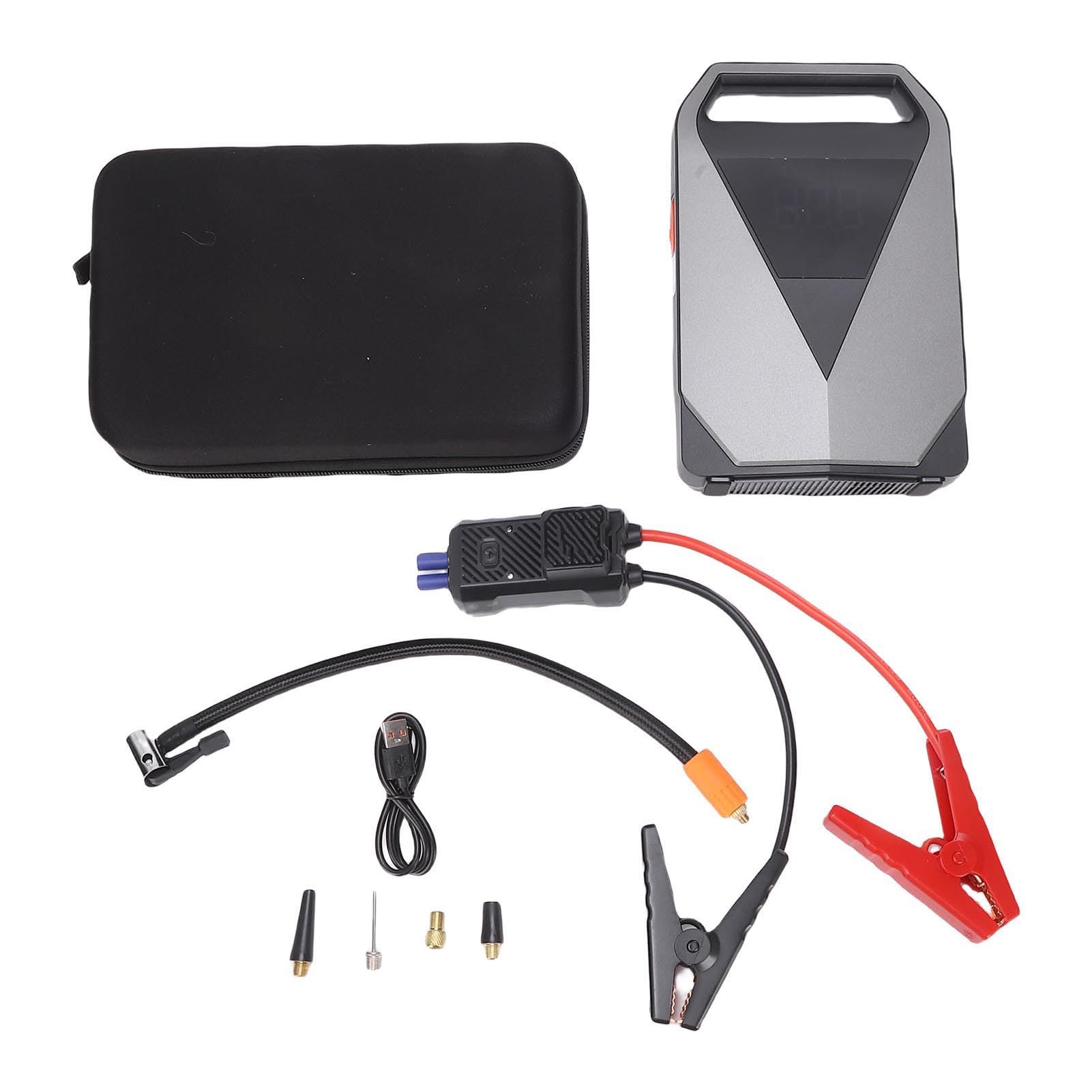 Arrancador de Batería para Automóvil de 14800 MAh, Batería Portátil con Compresor de Aire para Automóviles, Camiones, Motocicletas, Barcos, Vehículos Recreativos, 2 Puertos USB,