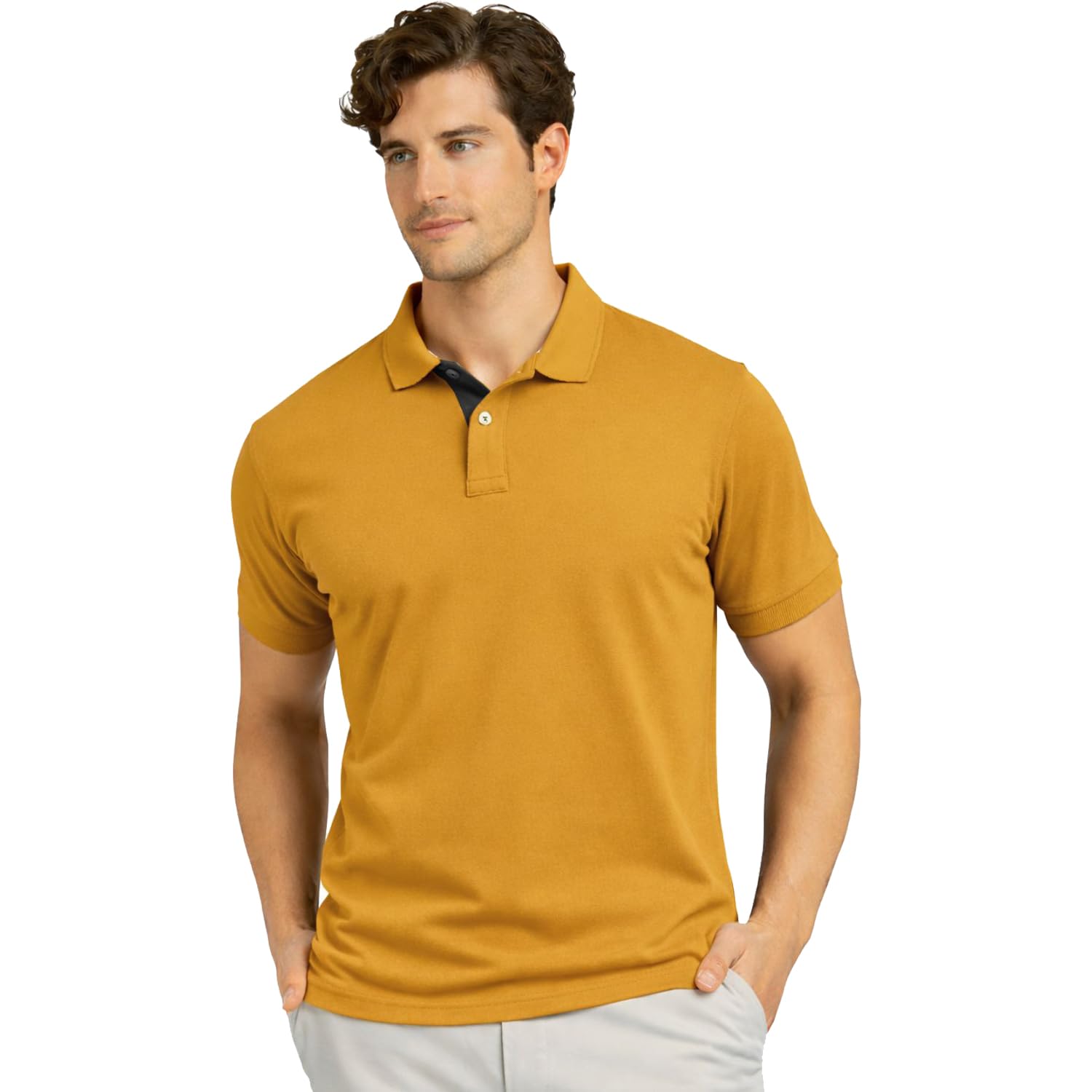 nexify Men's Premium Cotton Piqué Polo T-Shirt, Classic Fit Short Sleeve Casual Summer Shirt, Soft & Breathable Fashion Polo-picture-24