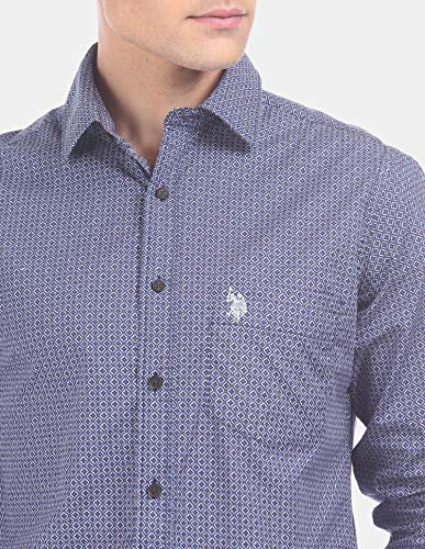 Image of US Polo Association Men's Solid Regular Fit Button Down Shirt (USSH6039H Grey, Blue and Red 3XL)