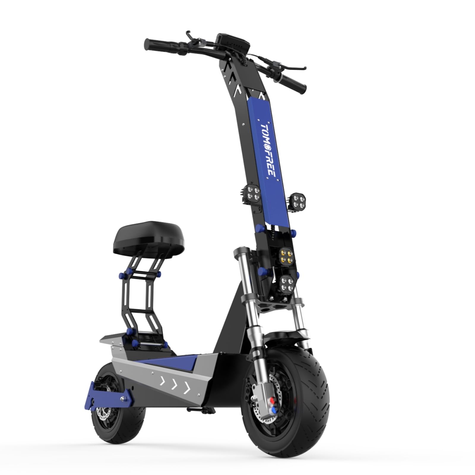 Blue Yellow Off Road Electric Scooter Adults 50MPH Fast Escooter 6000W 60V 35Ah 45Miles Foldable Electric Scooter All