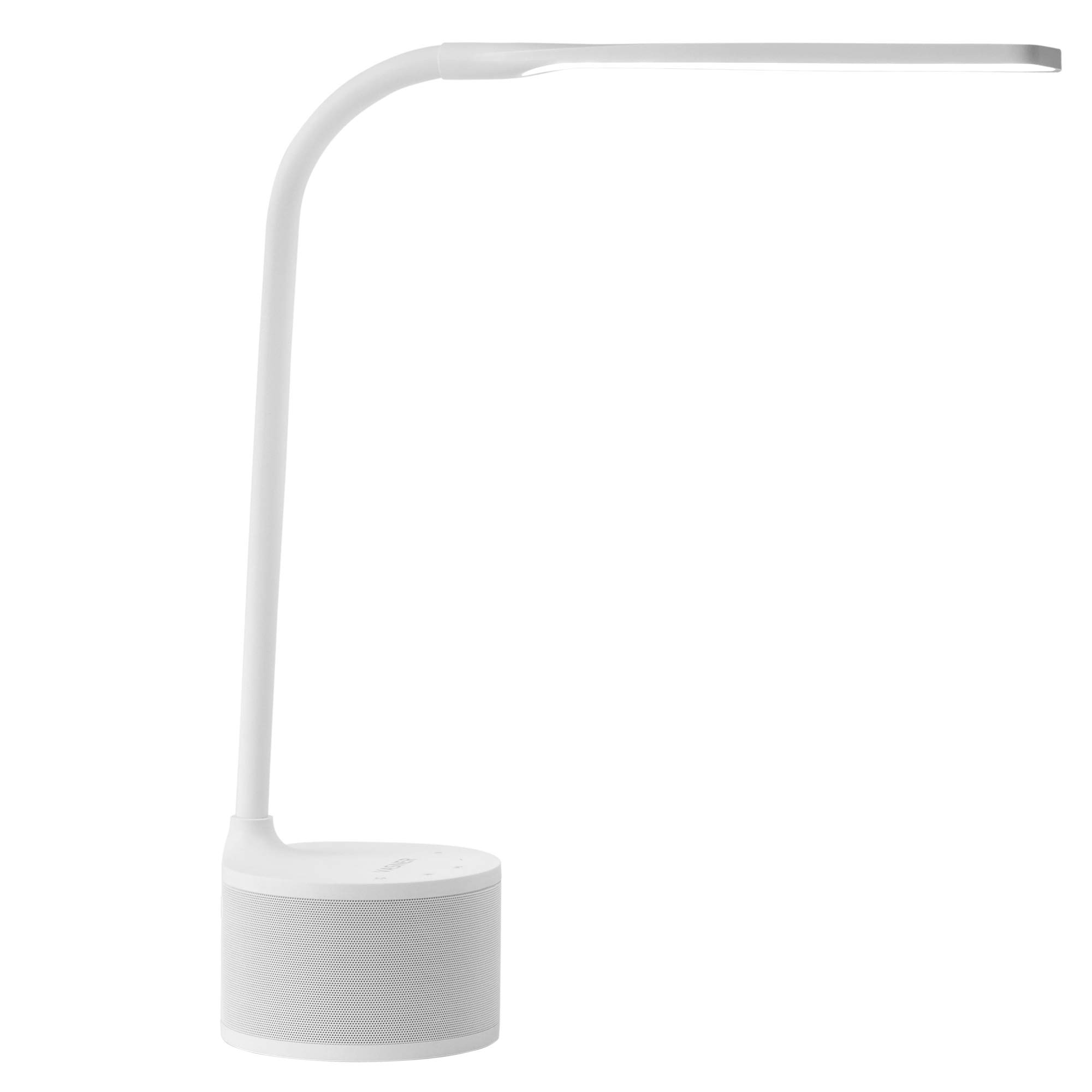 VASNER Lumbeat – Schreibtischlampe LED mit Musik Nachttischlampe dimmbar integrierter Lautsprecher USB Ladeport Bluetooth AUX 3 Lichtmodi Touch Bedienung weiß