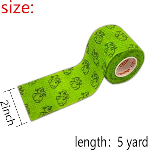 Miniatura 3 de Cinta adhesiva veterinaria, vendaje envolvente de 2 pulgadas, 12 rollos, lindo vendaje autoadhesivo de frutas coloridas, vendajes de patas para