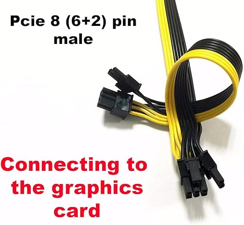 Miniatura 4 de PCI-e Cable adaptador de alimentación PCI Express macho de 8 pines a doble de 8 pines (6+2) para EVGA Modular Cable de fuente de alimentación para