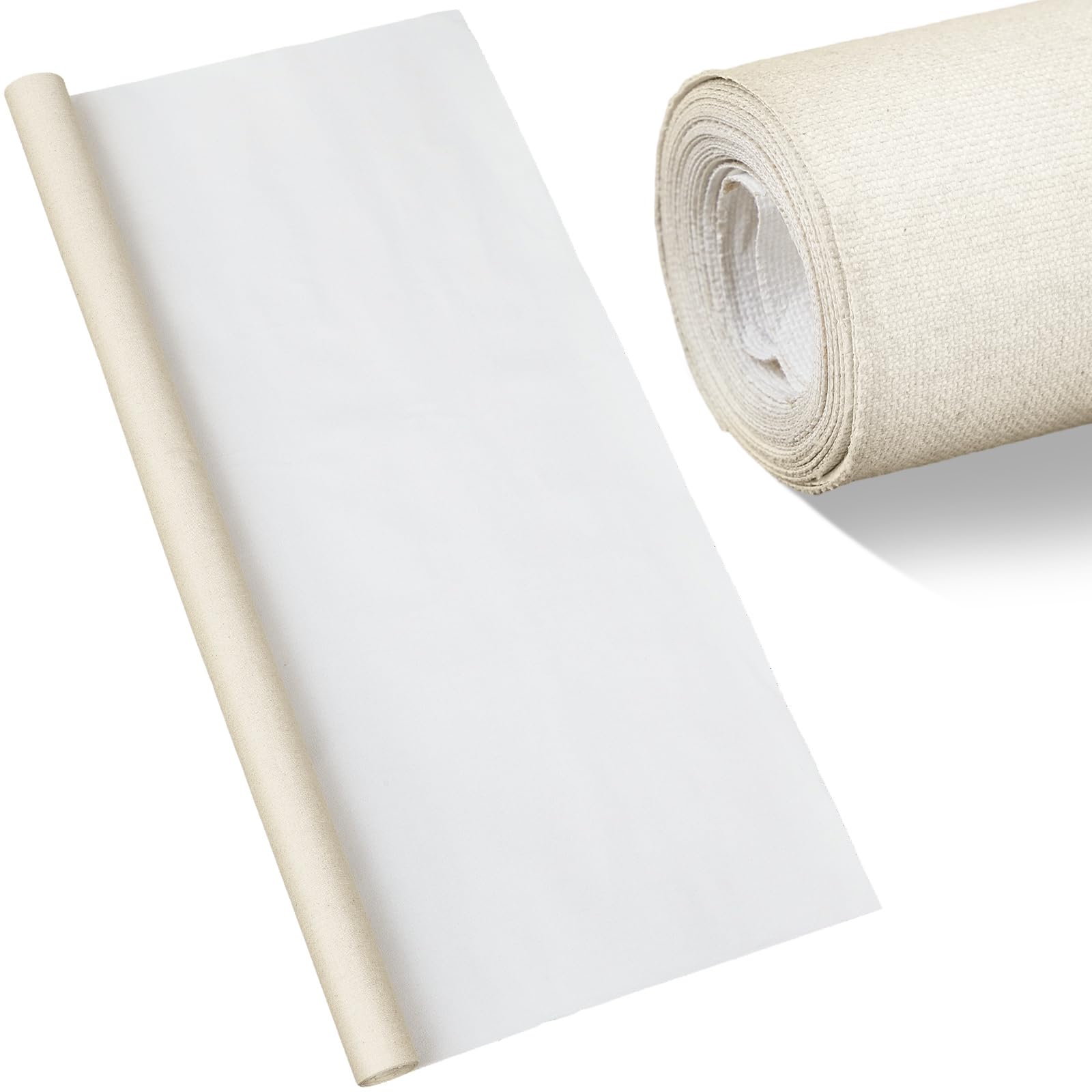 Fuutreo 8 Yard Long x 36" Wide / 63'' Wide Large Canvas Roll 12 oz Cotton Triple Primed Canvas Roll Gesso Artist Painting Backdrop(63'' Wide x 8 Yard Long)