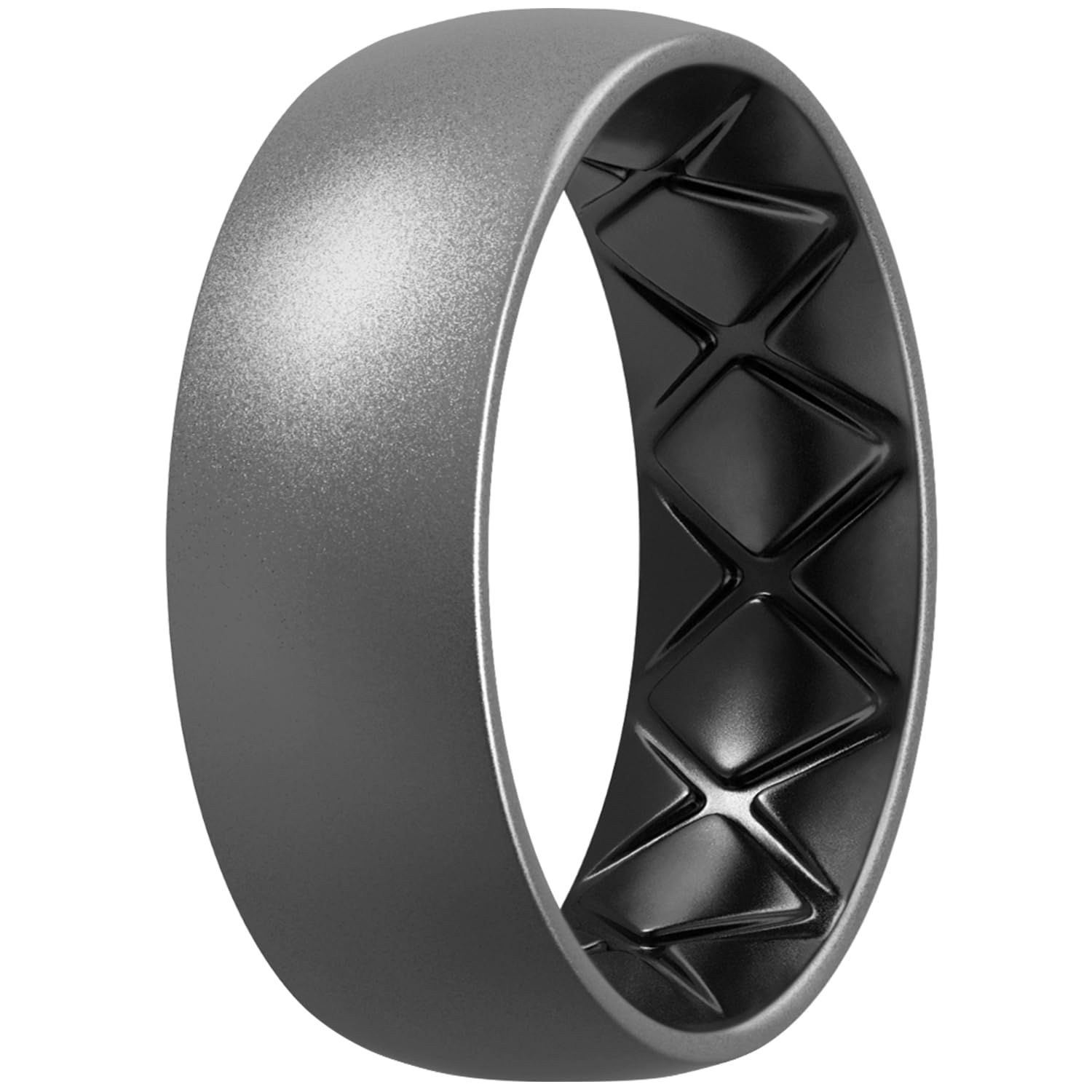 Egnaro Silicone Ring Men 1/4/5/6/7 Multipack of Breathable Mens Silicone Rubber Wedding Rings Bands with Air Flow Grooves