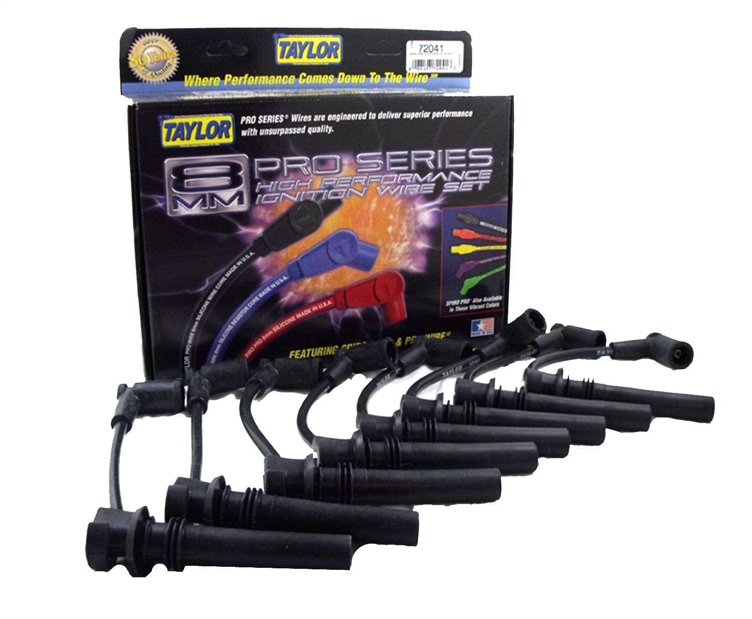 Taylor Cable 72041 8mm Spiro Pro Ignition Wire Set, Wire