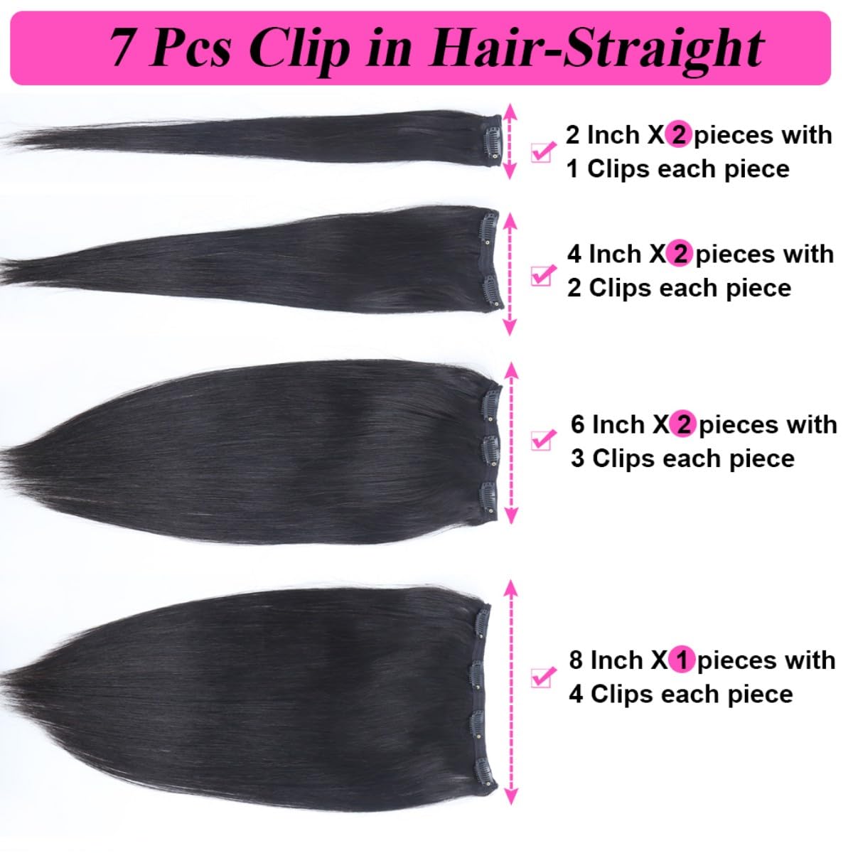 Unipearl 100% Remy Human Hair Clip in Extensions - Image 4