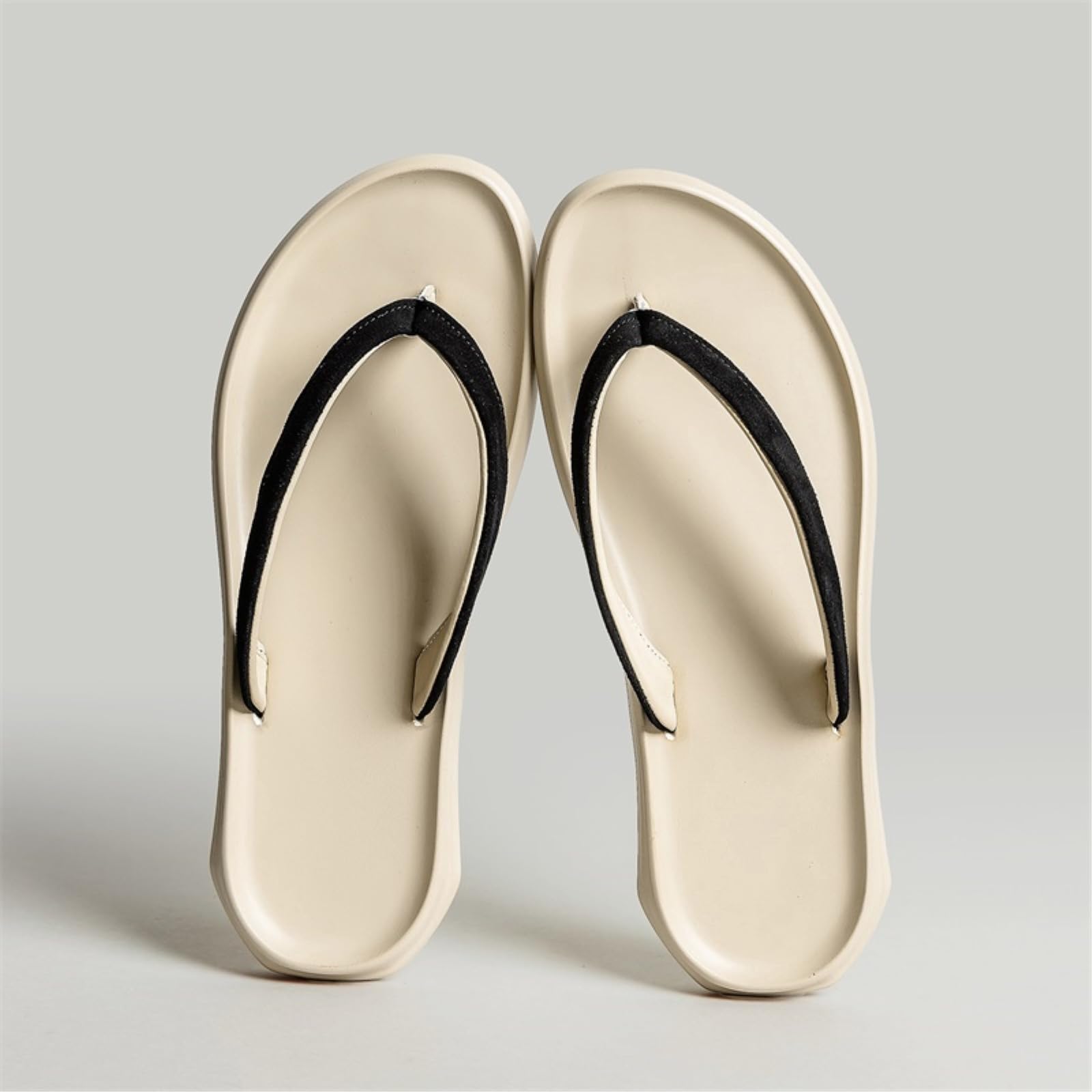 Chanclas Hombres Tanga Curvo Contorno Eva Plantilla Sandalias Respirable Cojín Base Playa Verano Diario Caminar Al Aire Libre-white-43