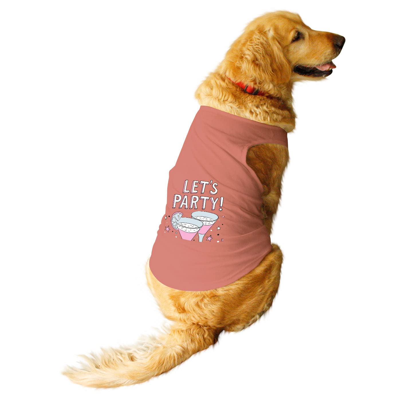 Ruse Pet Lets Party Printed Dog Round Neck Sleeveless Vest Tank T-Shirt/Tees Apparel/Clothes/Tees Gift for Dogssalmonl (Desi/Stray, Doberman Etc, 1 Count) (B0BW659CRN) Amazon Price History, Amazon Price Tracker