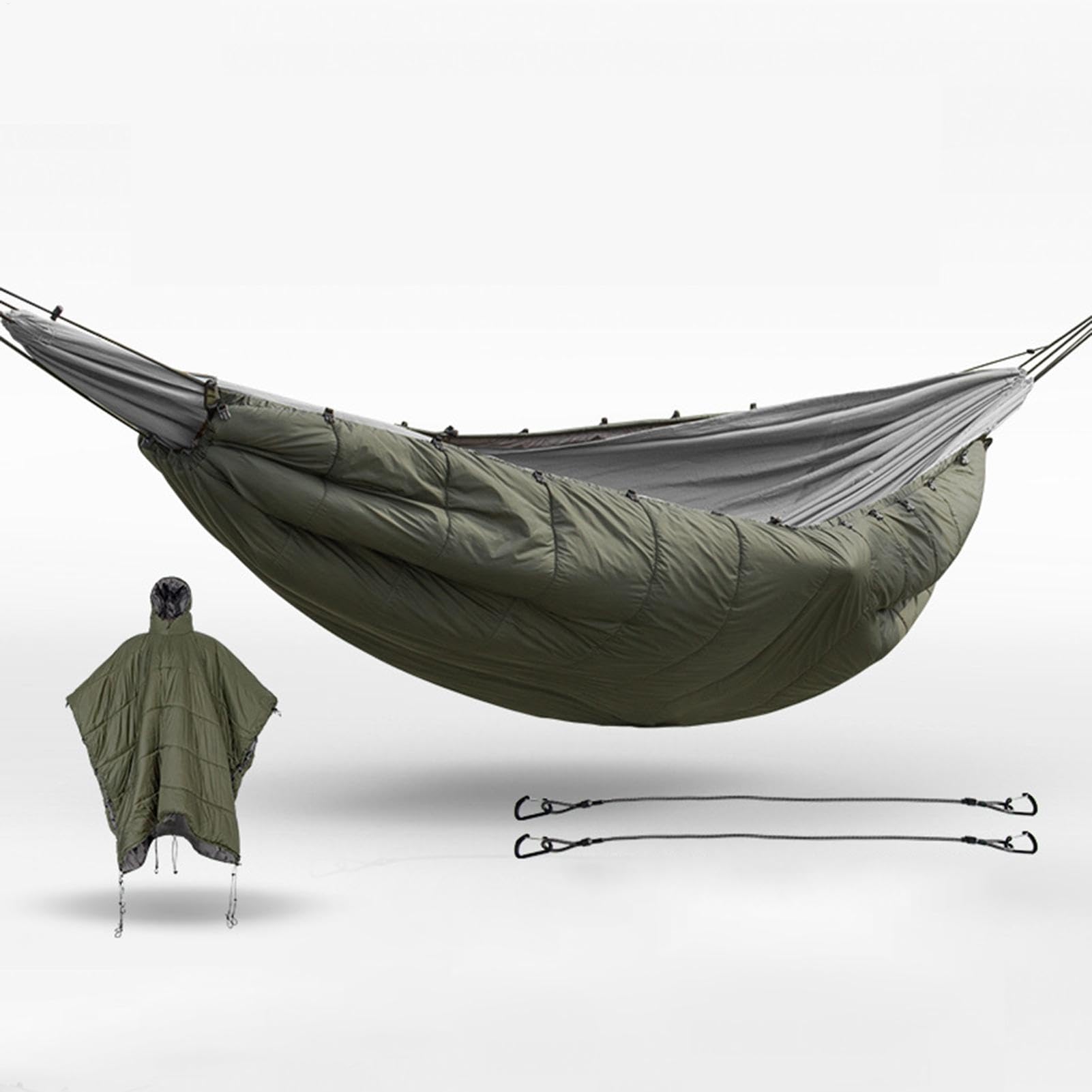 Camp - Sac de couchage poncho - Sac de couchage pour hamac - Couette portable avec capuche sous le hamac - Sac de couverture de stade portable avec capuche pour le sac à dos