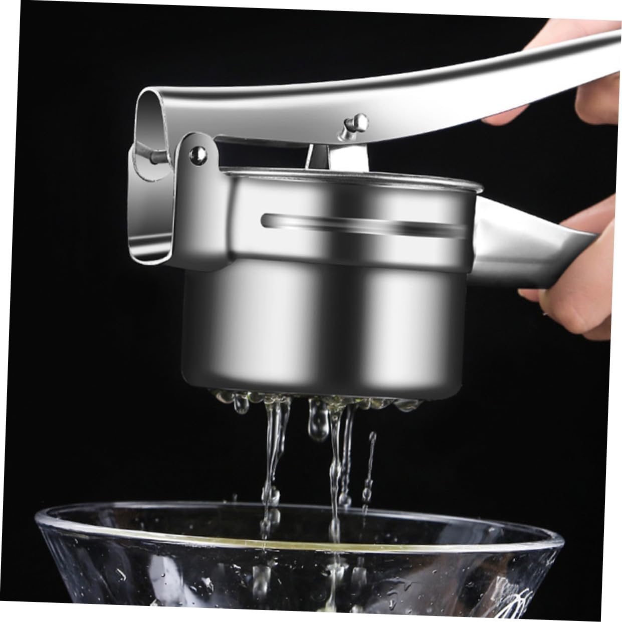Manual Stainless Steel Potato Masher with Pressing Surface and Ergonomic Non-slip Handle Multi-function Vegetable Presser for Smooth Mashed Potatoes for Arthritis Sufferers and