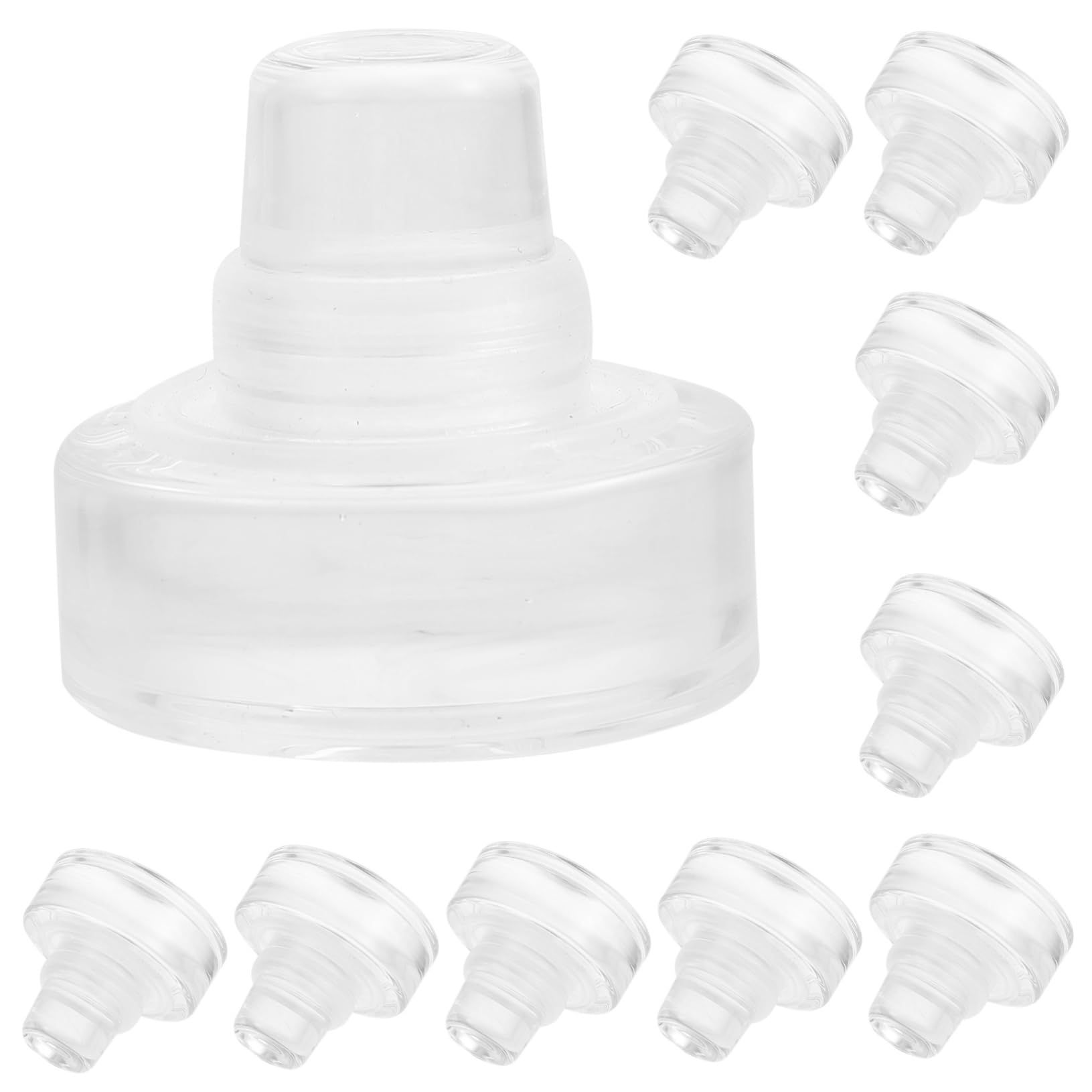 UKCOCO Tapones de Vino en Forma de T 10 Unidades, Silicona Flexible y Vidrio, Sellador Reutilizable, para Botellas de Vino y Cerveza, Adecuado para Almacenamiento y Conservación en Hogar