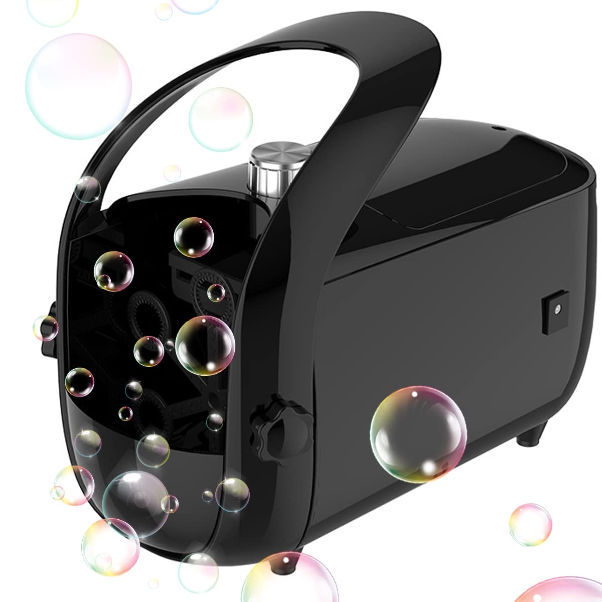 Automatic Bubble Machine Portable Bubble Blower Lightweight Bubble Maker Bubble Launcher with 2 Speed Modes for Kid Adult Parties Birthday Indoor Outdoor (USB Operated, Black)