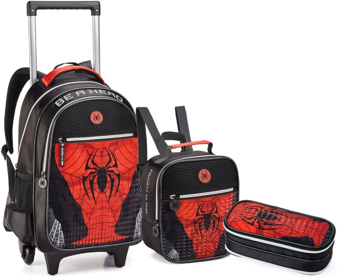 Kit Mochila Rodinha Para Meninos Super Aranha Escolar Spider em promoção! Veja a oferta e mais achadinhos de Mochilas escolares Hoje é o melhor dia para comprar Kit Mochila Rodinha Para Meninos Super Aranha Escolar Spider com aquele preço maroto! Promoção! Aproveite a oferta!