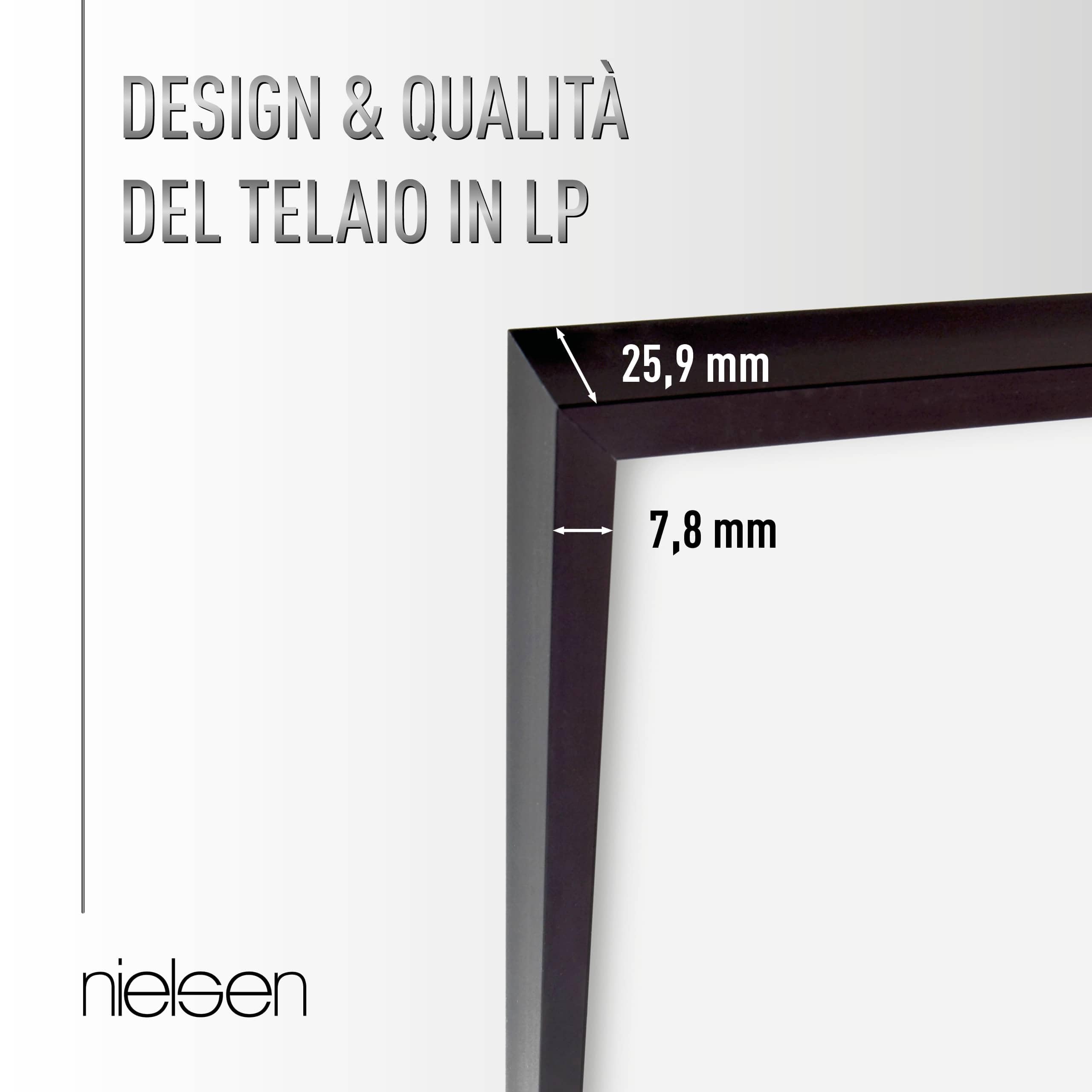 nielsen cornice per dischi, 31,4 x 31,6 cm (set di 3), alluminio, Anodizzazione Nero Opaco, cornice in vinileper appenderein formato verticale e orizzontale, vetro sintetico, Vinyl Alu