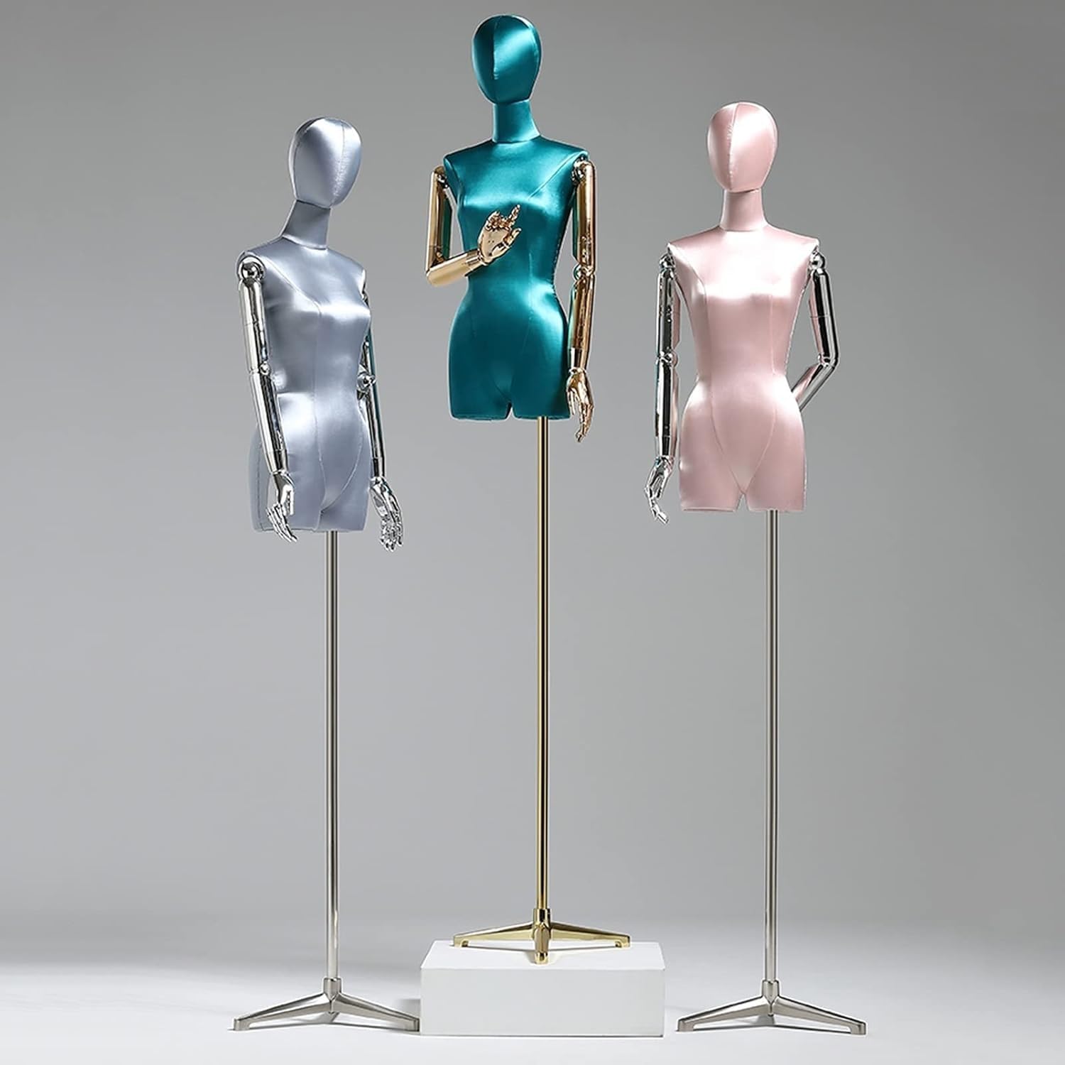 Weibliche Schaufensterpuppe, Torso-Körper, Schneiderpuppe, Kleid, Büsten mit beschichtetem Arm, höhenverstellbarer Boden