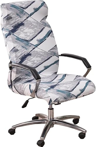 Funda elástica para silla de oficina, ajuste suave, silla giratoria universal de escritorio, silla de computadora con respaldo alto, extraíble,