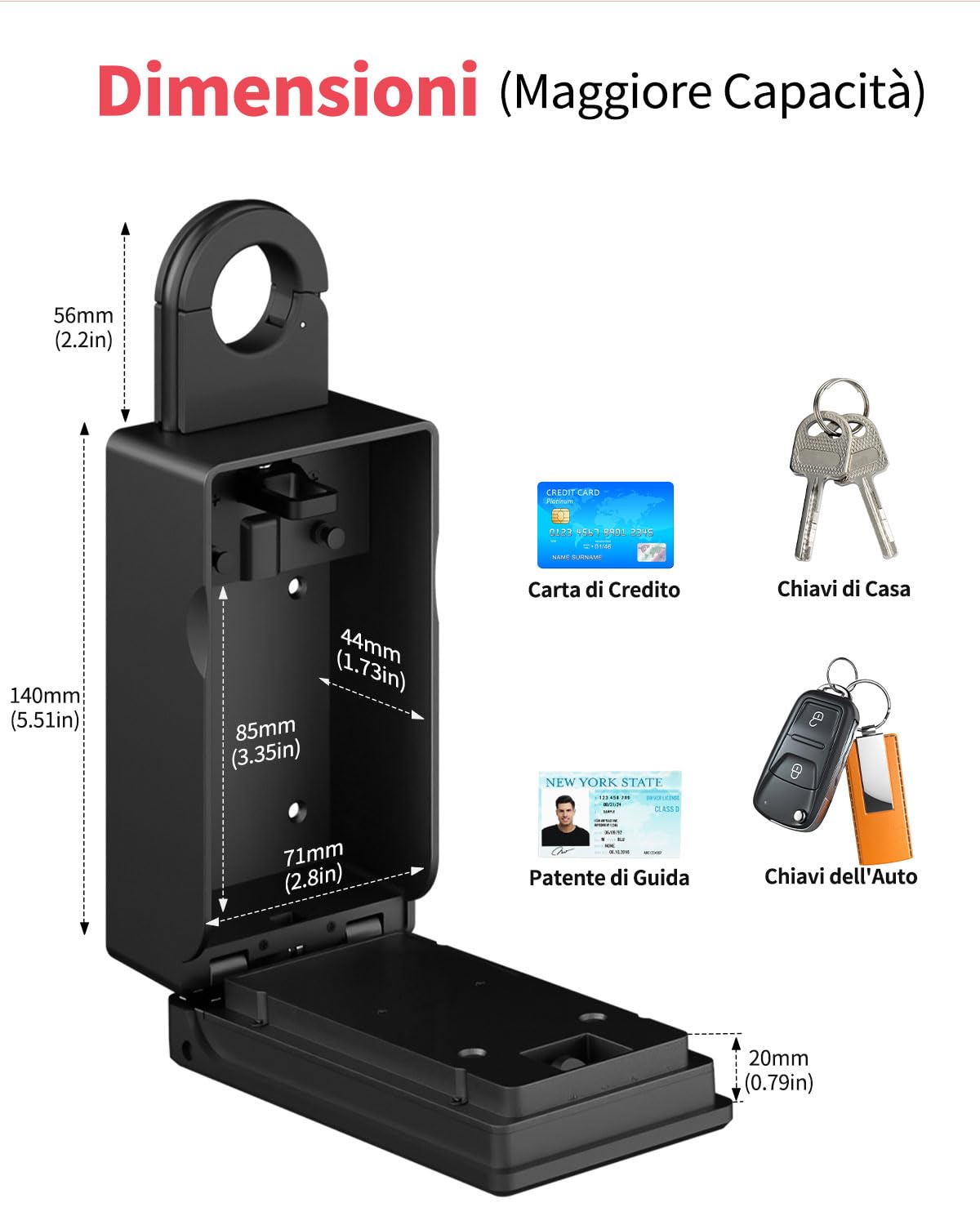 Populife Cassetta Chiavi con Impronta Digitale, Smart Key Box per Esterni, Cassetta Sicurezza Chiavi Con Accesso Remoto Wireless Per Casa, Ufficio E Airbnb Per Agenti Immobiliari, Funziona Offline