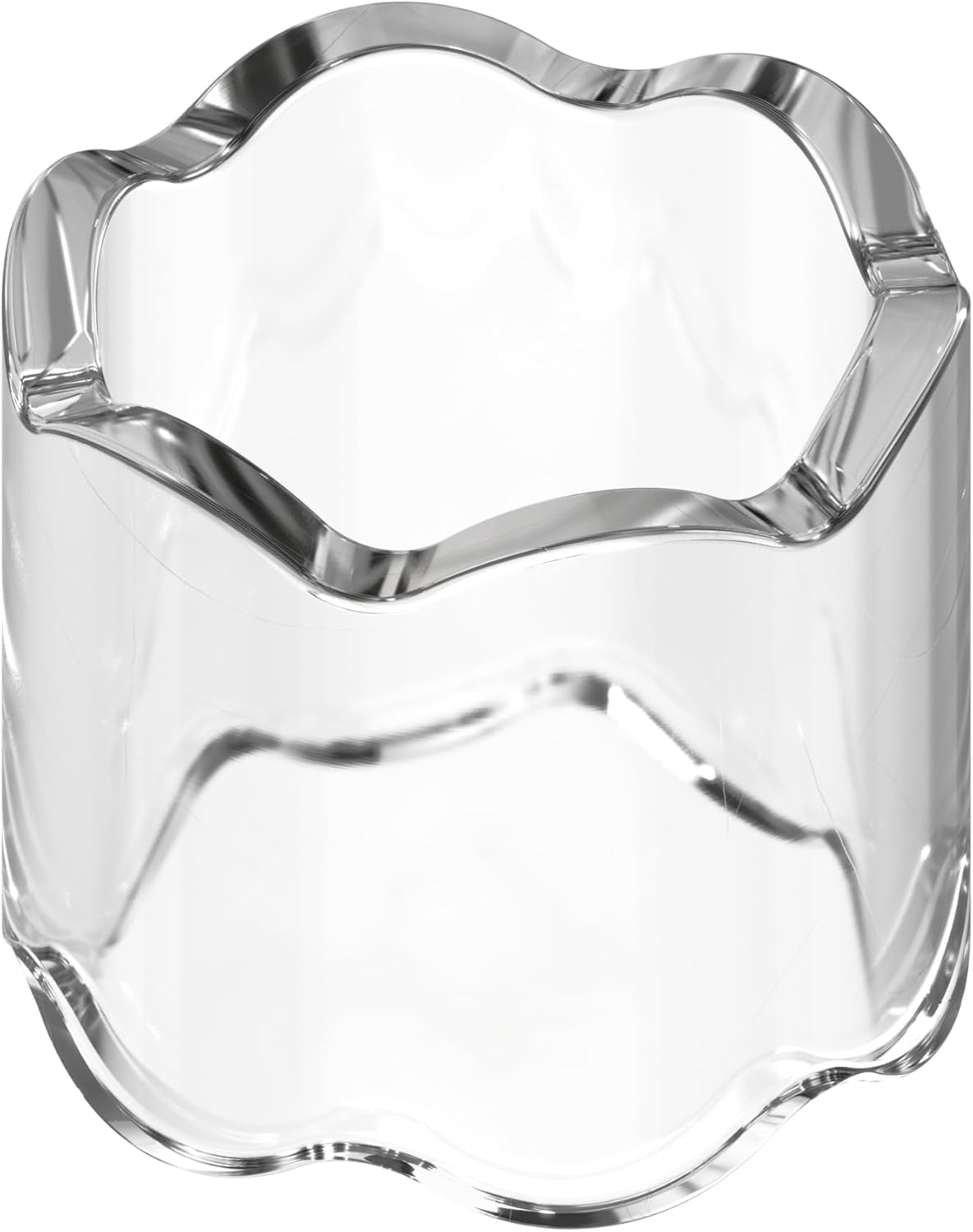 GRAHAM DESIGN Scalloped Acrylic Napkin Rings Set of 4 (Clear) – Elegant Crystal Clear Napkin Holders for Dining Table, Modern Entertaining & Party Accessories, Housewarming Gift