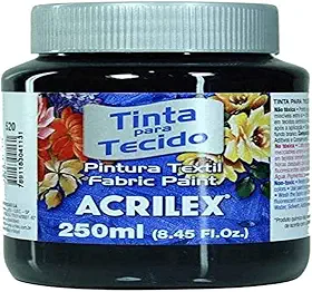 Tinta Para Tecido Fosca, Acrilex, Preto, 250 ml