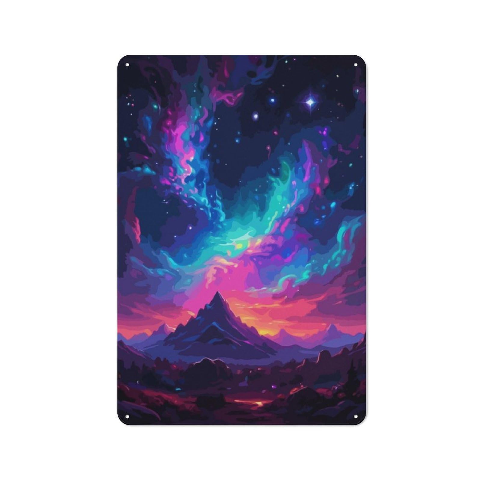 Junmoney Mountain And The Sky For Hobby Room Or Studio, Rustic Metal Sign 30X20cm, For Creative Interior Collectors Refreshing A Room In Autumn