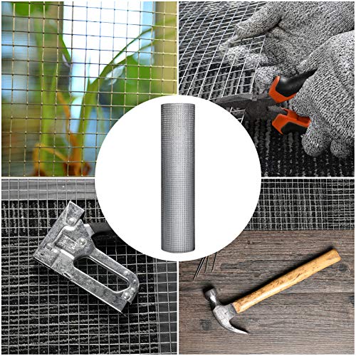 48'' X 100' 1/2Inch Hardware Cloth Galvanized Welded Cage Wire, 19 Gauge Hardware Cloth Wire Metal Mesh, Poultry Netting Square Chicken Snake Fencing Gopher Fence Racoons Rabbit Pen Gutter #TOP6