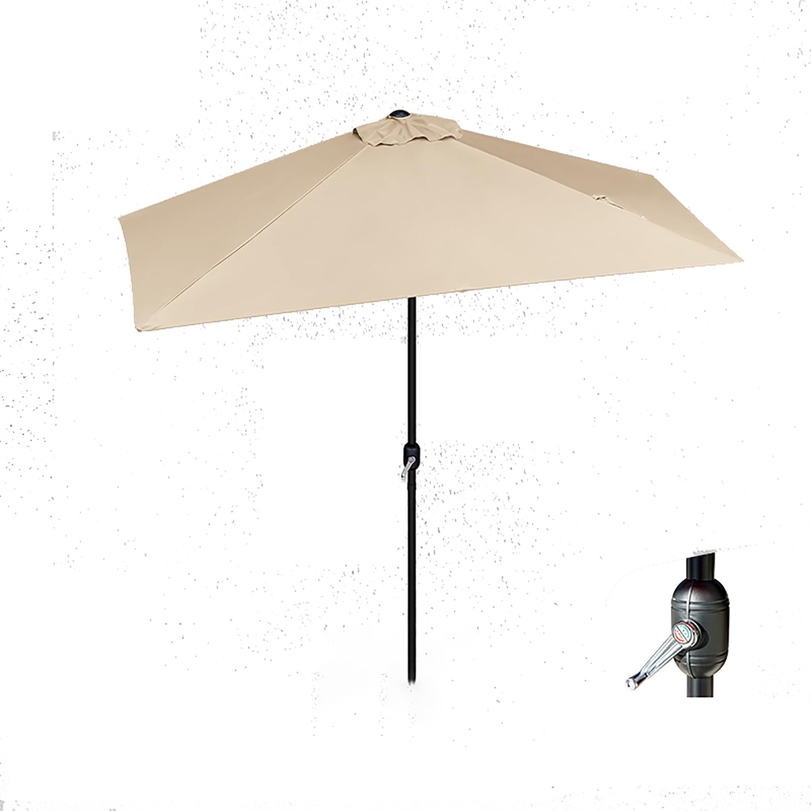 Sombrilla semicirrectangular de 230 cm con manivela para terraza y balcon