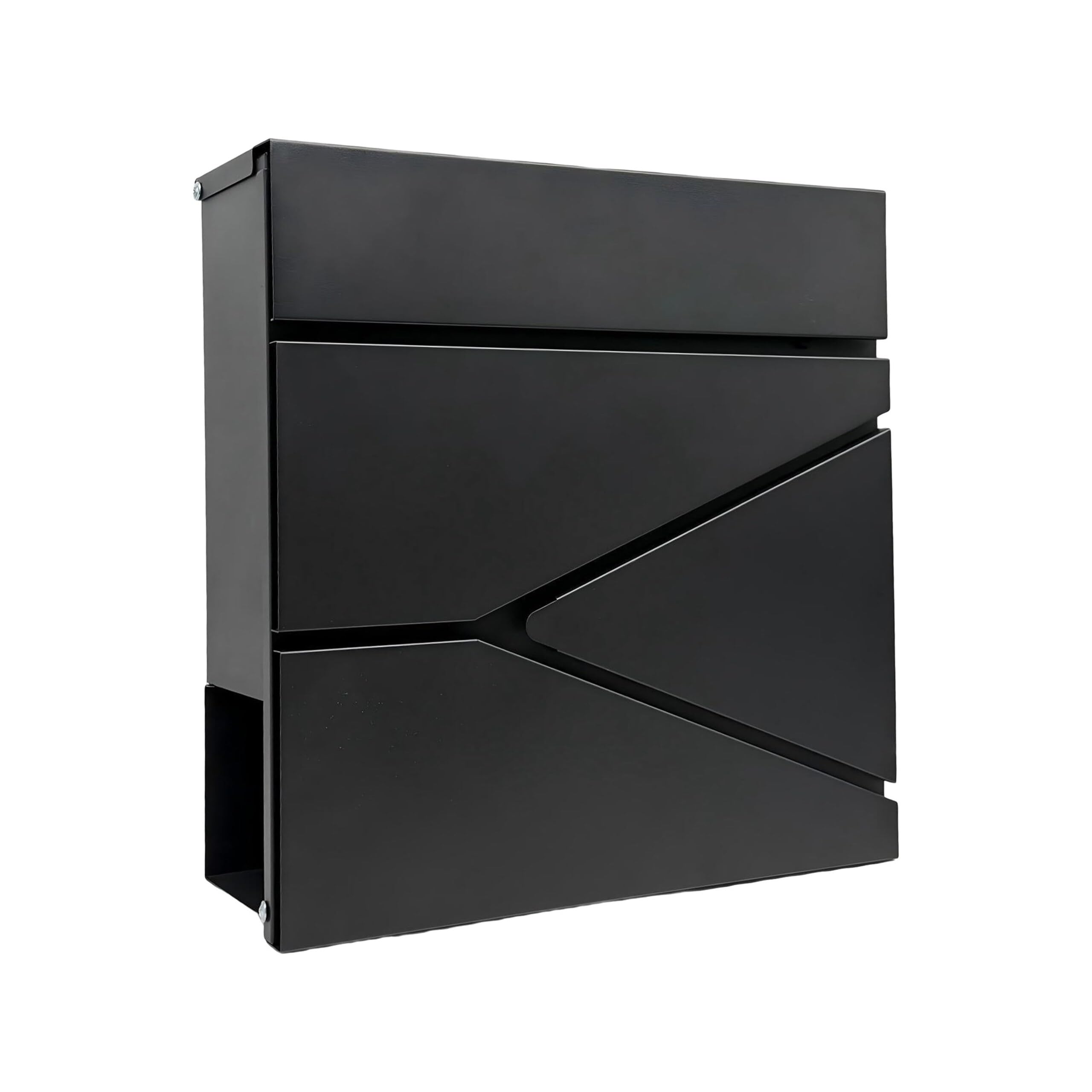 Buzón Relaxdays con Compartimento para periódicos, (H x A x F): 37 x 37 x 11 cm, DIN C4, Impermeable, 4 Llaves, Negro
