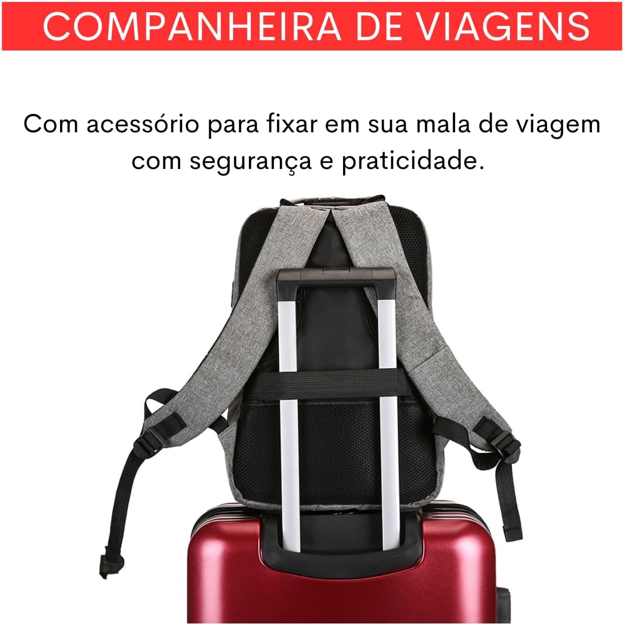 Mochila Executiva Impermeável Usb Senha Resistente Compacta (Preto)