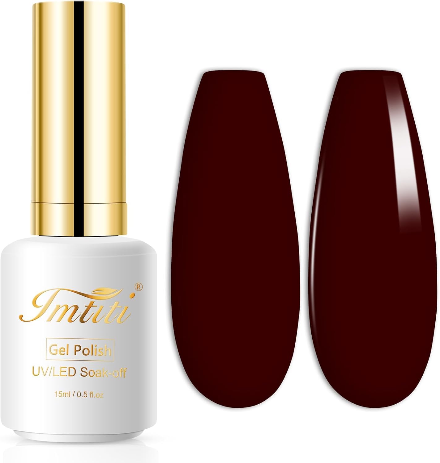 Imtiti Smalto Gel Rosso Maroon, 15ml Smalto Gel Rosso da Eliminare Led/Uv Manicure per Unghie da Salone Smalto Gel per L'Autunno e L'Inverno