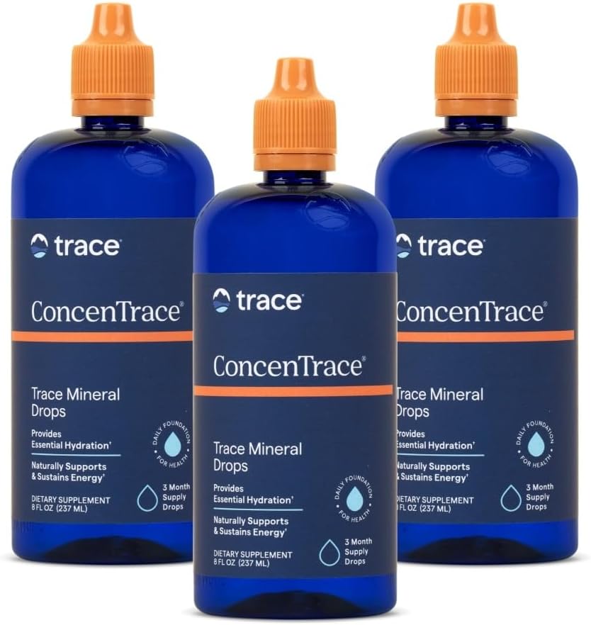 Trace Minerals ConcenTrace Drops – Full Spectrum Minerals (8 fl oz, pack of 3)