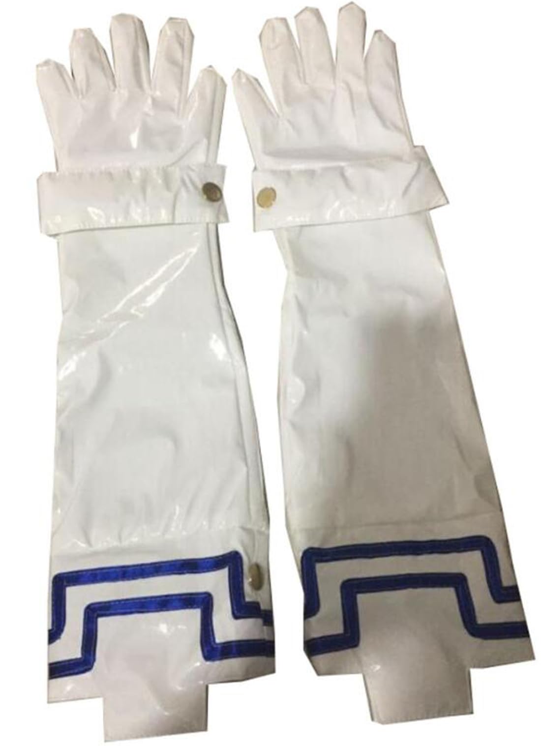 Poetic Walk Anime 3 Cosplay Izuku Midoriya Battle Costume Deku Long Short Gloves Props (White Long, One Size)