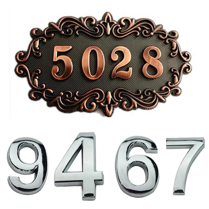 targhette con numeri civici, Targa adesiva con numeri 3D da 0 a 9 5 cm, for hotel, decorazione moderna for la casa(5)