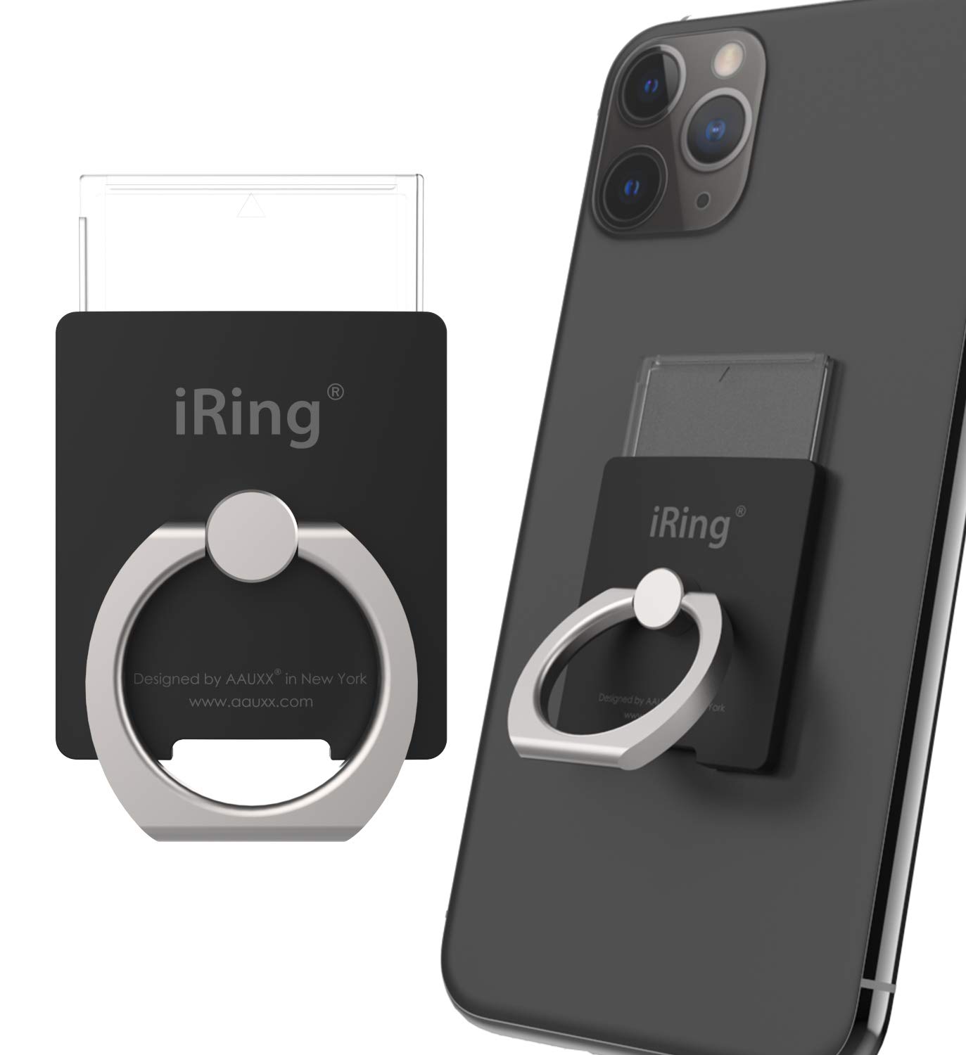 iRing Link-Detachable Plate for Wireless Charging, Include Hook Mount for  Wall or Car Original AAUXX Cell Phone Ring Grip Finger Holder Mobile