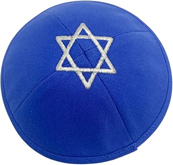 Star of Israel Kippah Kipa 6.5Inch Jewish Yarmulke Beanies hat Skull Cap