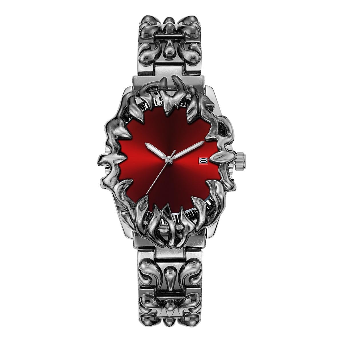 Shipperz Port Gothic Watch Crimson Eclipse Black Stainless Steel