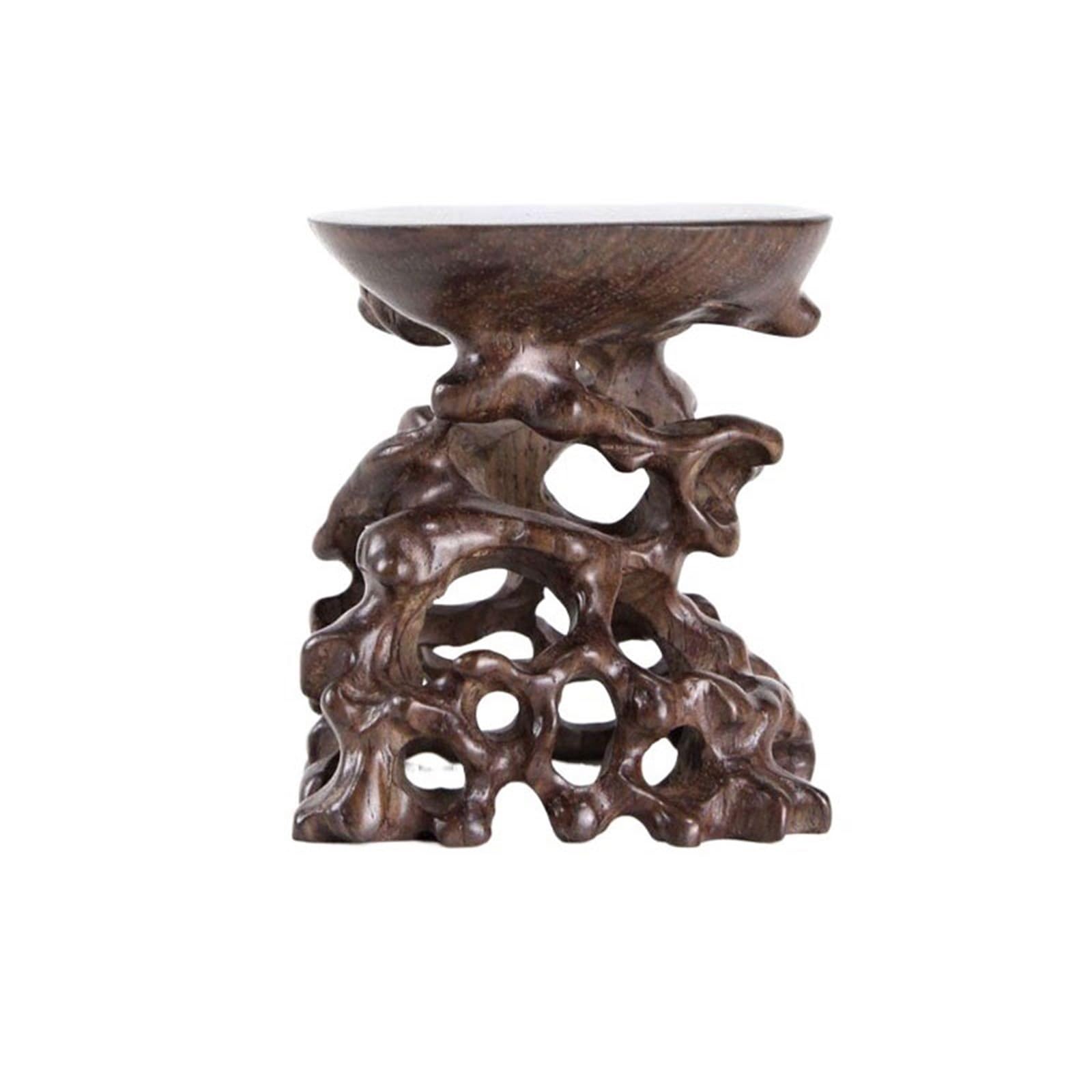 LJHFG63KUYT Pedestal Decor Creativity Wood Miniatures Base Vase Figurines Incense Tea Sets Pedestal Home Decor Indoor Holder(Medium)