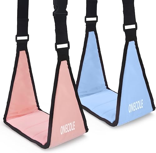 Paquete de 2 reposapiés de avión, Hommock de pie de viaje con espuma viscoelástica, reposapiés plano ajustable portátil, reposapiés sin choques que