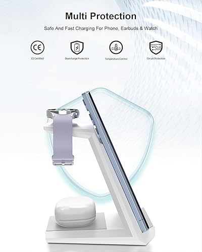 Miniatura 7 de Cargador inalámbrico para estación de carga Samsung, soporte de cargador 3 en 1 para múltiples dispositivos, base rápida para Galaxy S25 S24 S23