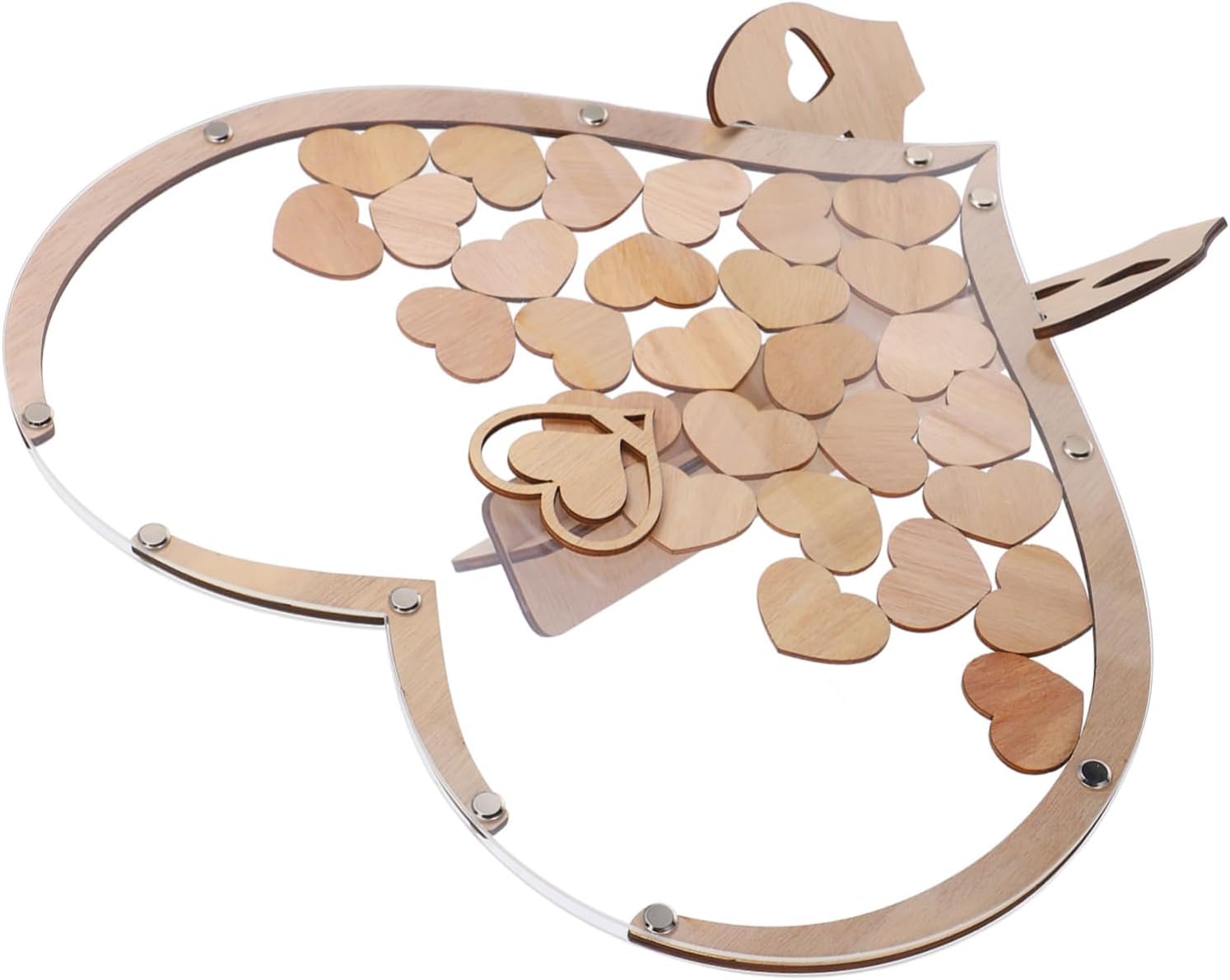 1set Heart-Shaped Wedding Guest Book Alternative Wooden Keepsake for Weddings Birthdays Special Occasions Unique Decor Romantic Design for Capturing Messages