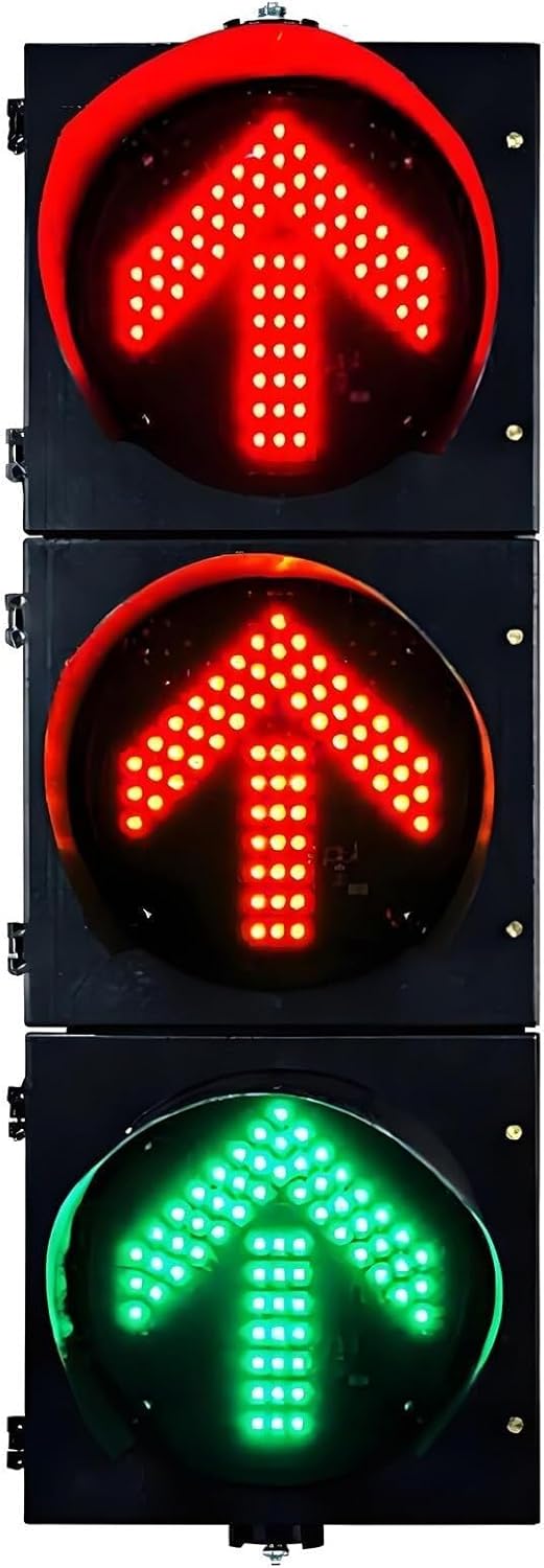 Traffic light installed vertically