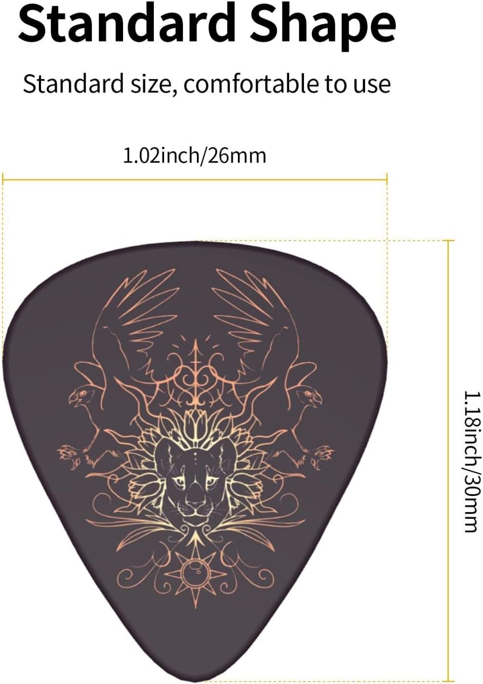 Goth Guitar Picks for Acoustic Guitar Medium Thin Heavy Cool Guitar Pick for Electric Guitar Mandolin Bass and Ukulele Gifts 12 Pack with Case : Musical Instruments