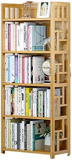 Regały Półka na książki 3,4,5-poziomowa bambusowa półka na książki Półki do przechowywania w łazience Podstawa do przedpokoju Regały na książki Półka na książki (rozmiar: 80 113 cm) (80 * 143 cm)