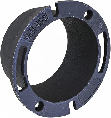 Raven DJ63-652 شفة خزانة من الحديد الزهر، سدادة داخلية، 4" x 3"، 4 x 3، أسود