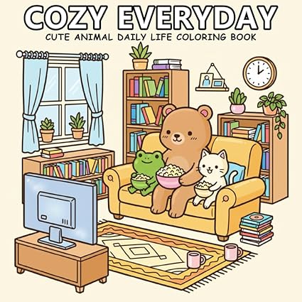 Cozy Everyday: Cute Animal Daily Life Coloring Book