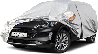 6 Layers SUV Car Cover Custom Fit for Ford Escape (2000-2025) Waterproof All Weather for Automobiles, Outdoor Full Cover Rain Sun UV Protection.Silver