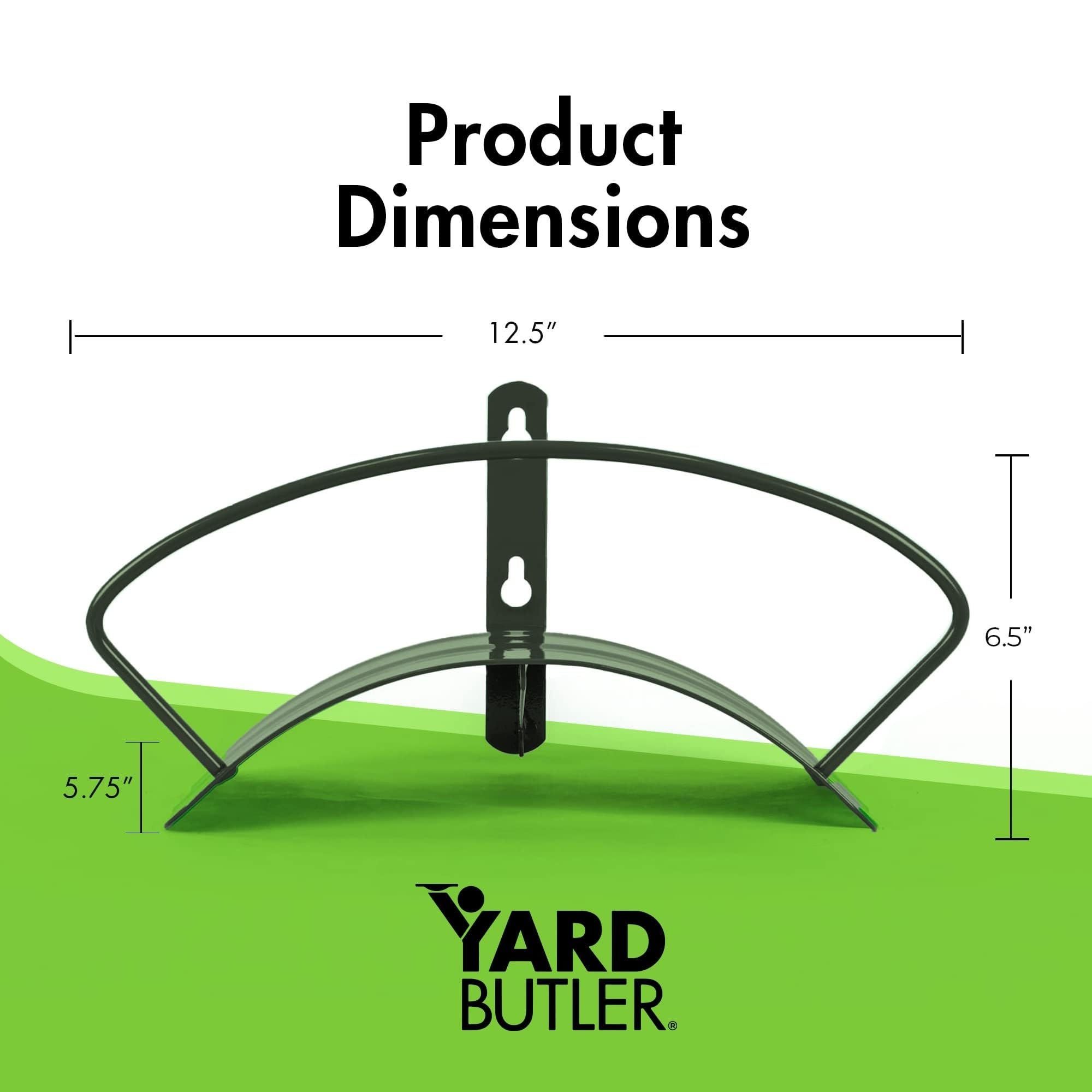 Yard Butler Deluxe Heavy Duty Wall Mount Hose Hanger in green powder-coated steel